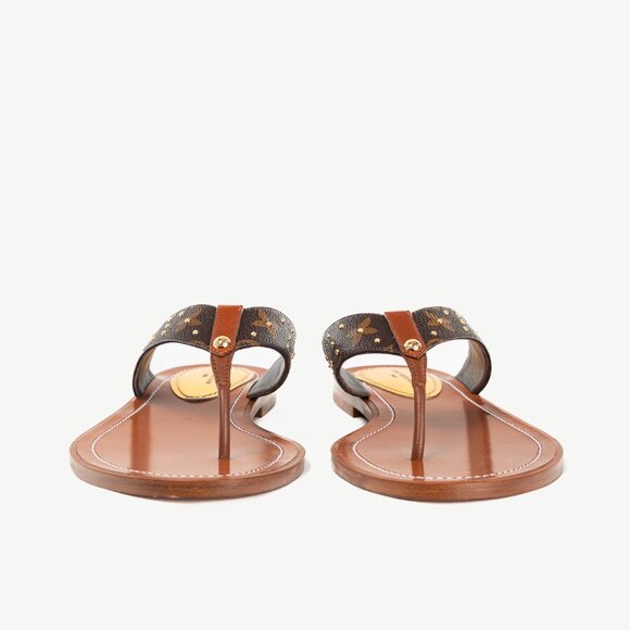 Louis Vuitton Sunny Monogram Studded Flat Thong Sandals - Picture 3 of 12